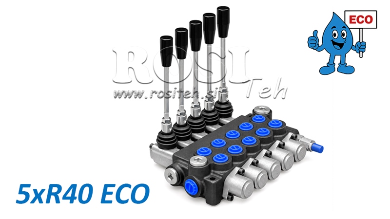 HYDRAULISK MANUELL VENTIL – 5-SEKSJONS RETNINGSVENTIL 5xR40 ECO