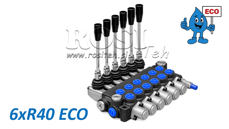 HYDRAULISK MANUELL VENTIL – 6-SEKSJONS RETNINGSVENTIL 6xR40 ECO