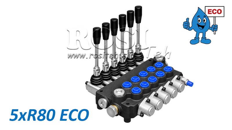 HYDRAULISK MANUELL VENTIL – 5-SEKSJONS RETNINGSVENTIL 5xR80 ECO