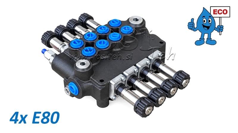HYDRAULISK MAGNETVENTIL (UTEN SPOLER) – 4-SEKSJONS RETNINGSVENTIL 4xE80 ECO