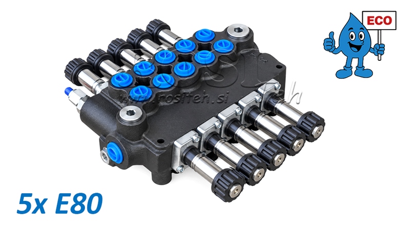 HYDRAULISK MAGNETVENTIL (UTEN SPOLER) – 5-SEKSJONS RETNINGSVENTIL 5xE80 ECO