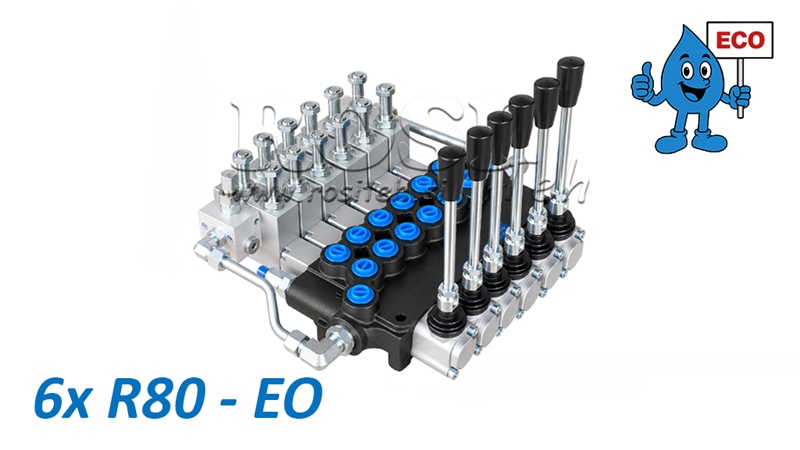 HYDRAULISK ELEKTRO-MANUELL VENTIL (UTEN SPOLER) – 6-SEKSJONS RETNINGSVENTIL 6xR80-EO ECO
