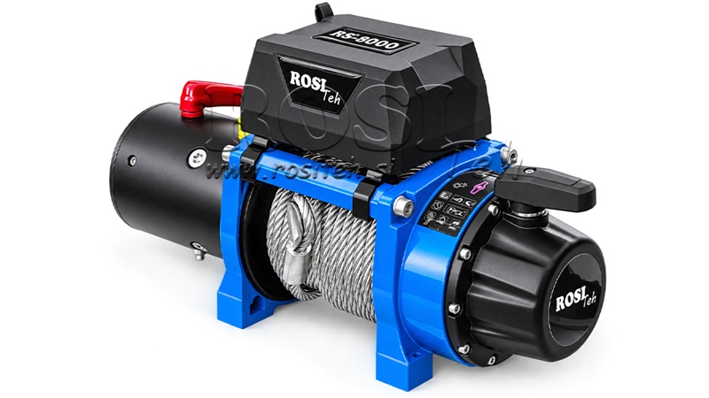 12 V ELEKTRISK VINSJ RS-8000 - 3620 KG - STÅLWIRE - ECO