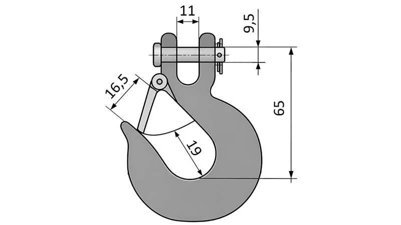 KROK MED SIKKERHETSLÅS - 1000 KG