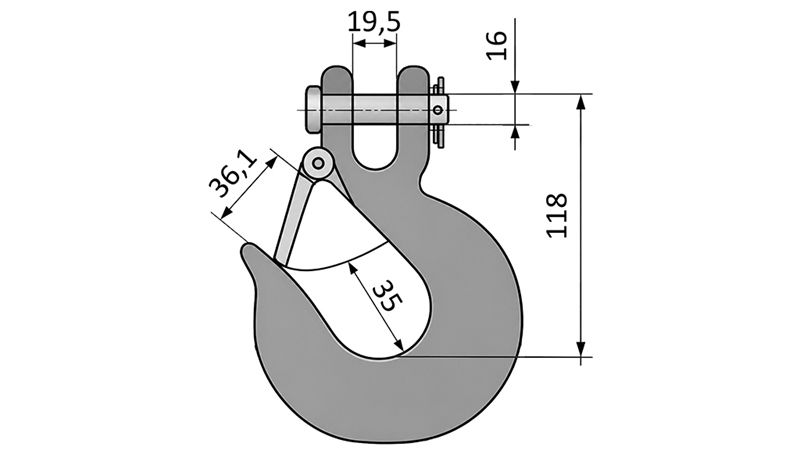 KROK MED SIKKERHETSLÅS - 5000 KG
