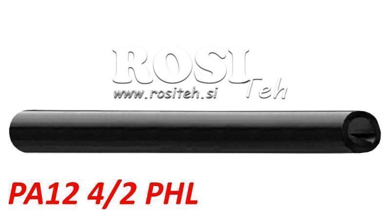 HOSE DE AER NEAGRĂ PA 4/2 PA12PHL POLIAMIDĂ DIN74324