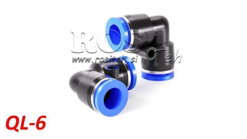 ПНЕВМАТИЧЕН ПЛЪГ ЪГЛОВ КОНЕКТОР TPA БЕЗ РЕЗБА QL-6