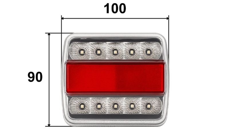 LED ЗАДНА СВЕТЛИНА ЗА ПРИВЕЗЕН СЪС СЪЧЕТАНИ 4 ФУНКЦИИ 12V БЯЛА