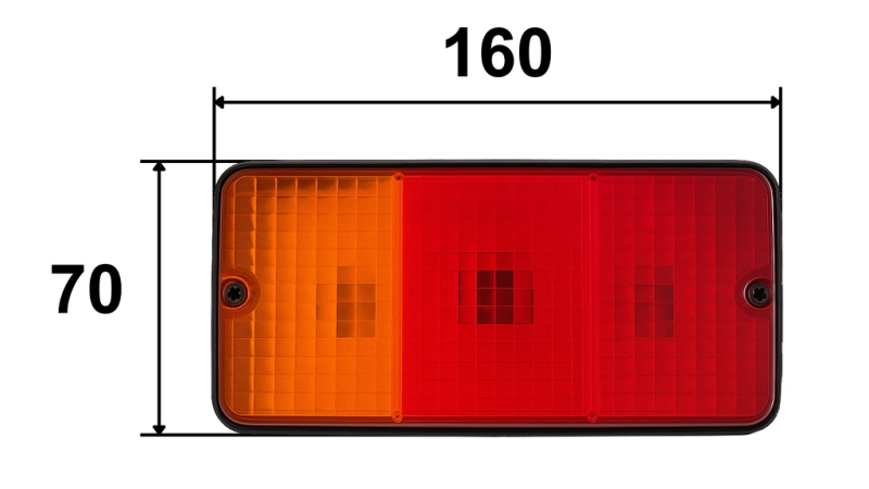 LUCE RETTANGOLARE POSTERIORE 3 POSIZIONI