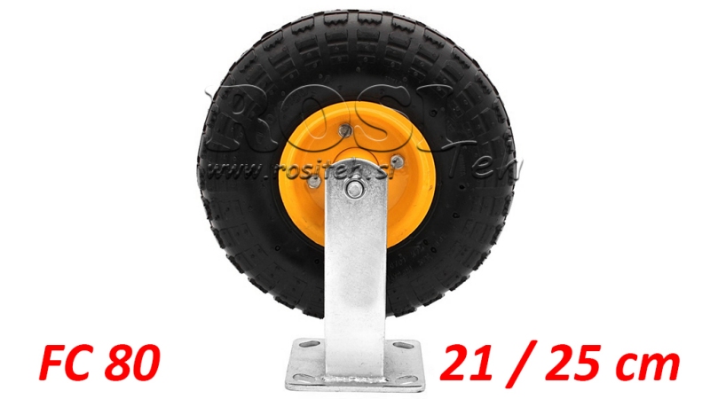 PNEUMATISK HJUL 21/25cm MED FIXERAD BAS FC80