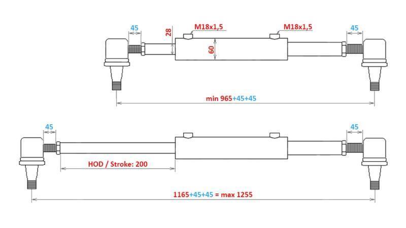 CILINDRU DE DIRECȚIE HIDRAULIC ZETOR