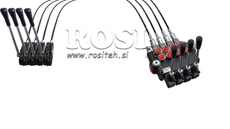 JOYSTICK DOBBEL HÅNDTAK 2,5 m HYDRAULISK VENTIL 4xP40 liter.