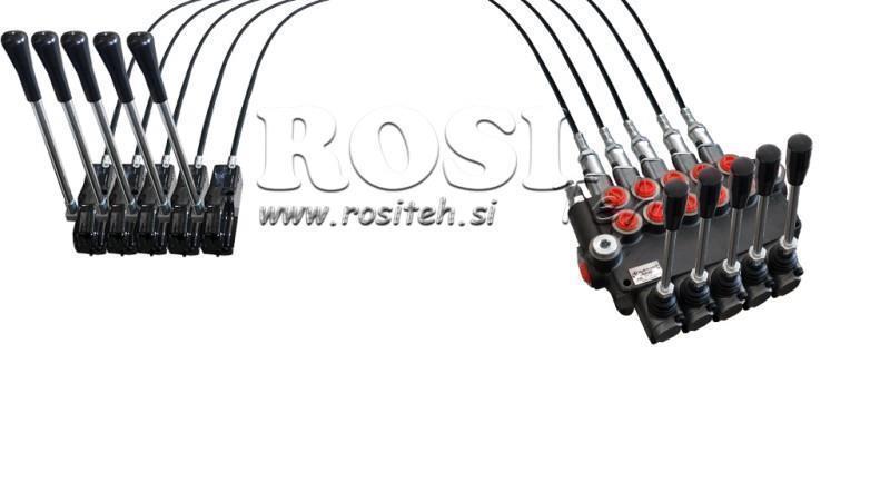 JOYSTICK DOBBEL HÅNDTAK 2.5 m. HYDRAULISK VENTIL 5xP40 liter