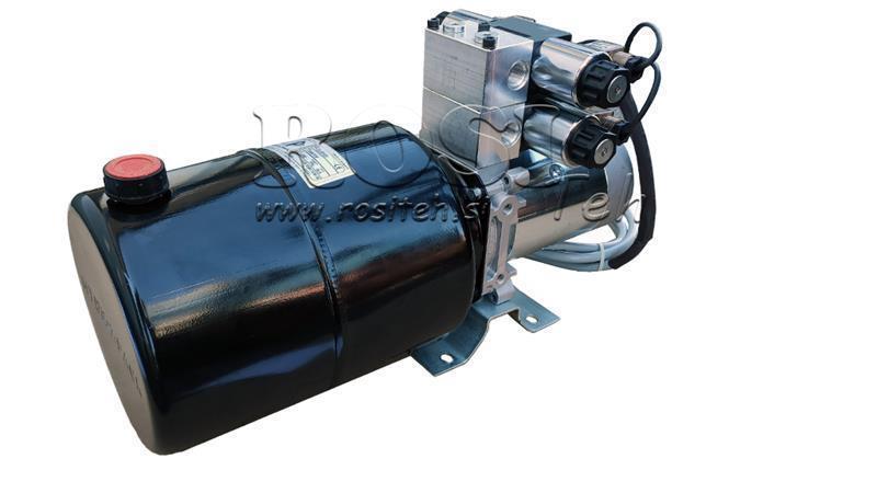 МИНИ ХИДРАВЛИЧЕН АГРЕГАТ 24V DC - 2.2kW = 2.1cc - 8 литра - 2x двупосочно сглобяване (метал)