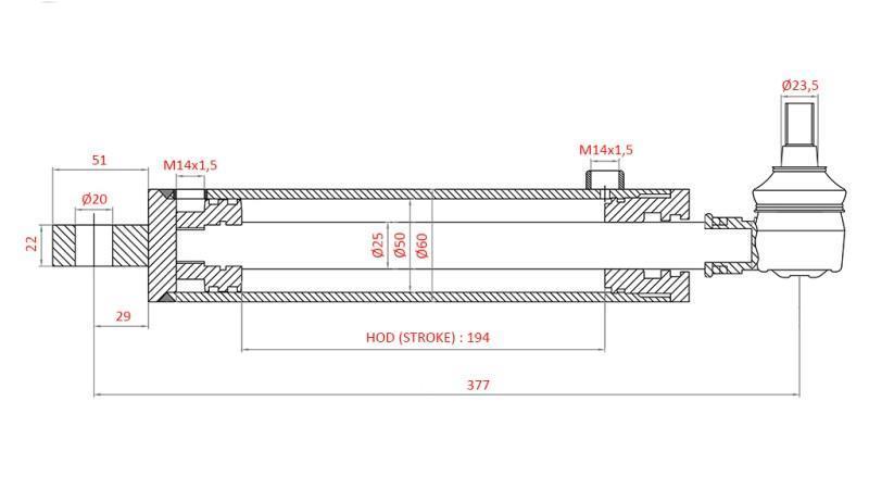 HÜDRAULINE JUHTIMISILINDER SAME OEM-169.6352.4/10