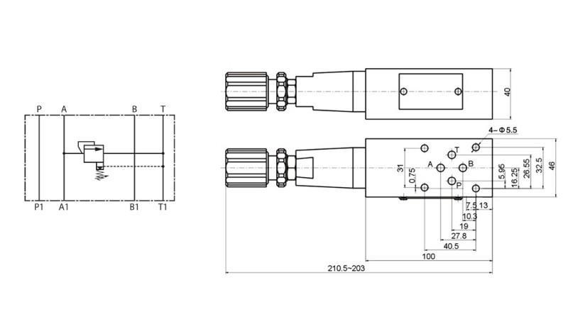 SICHERHEITSVENIL CETOP 3 (A) 15-315 BAR