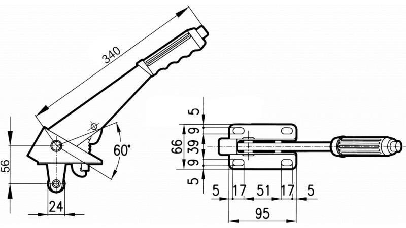 ДРЪЖКА ЗА ВЛИЗАНЕ L340 С ПУЛИ FI24mm