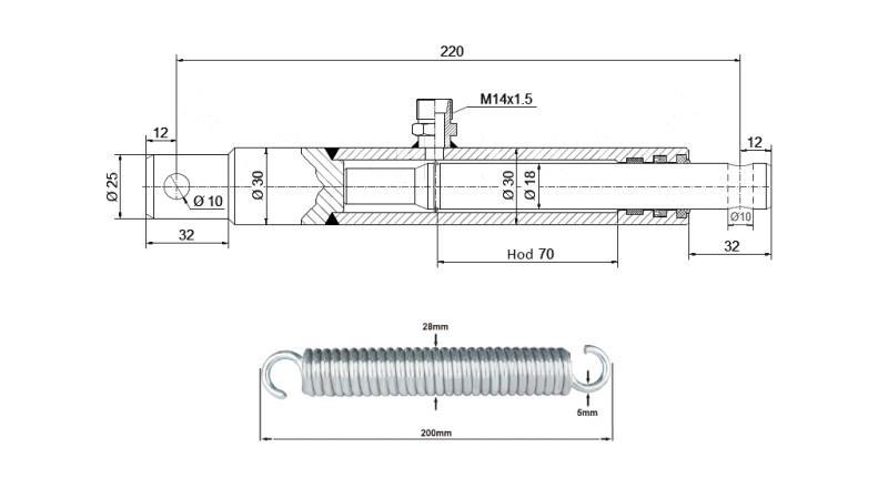 HYDRAULISK CYLINDER TIL ÅBNING AF KLAP 30/18-70