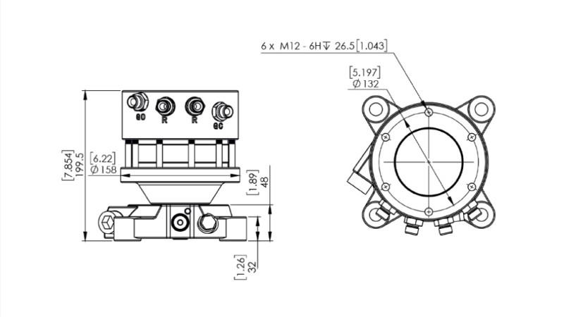 14045 - ROTATOR HIDRAULIC CR300 - 3000/1500 FLANȘĂ DUBLĂ