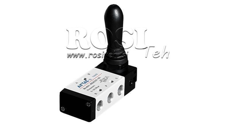 VALVOLA MANUALE PNEUMATICA 5/2 1/4 PRT-0852-ARV RITORNO CON MOLLA