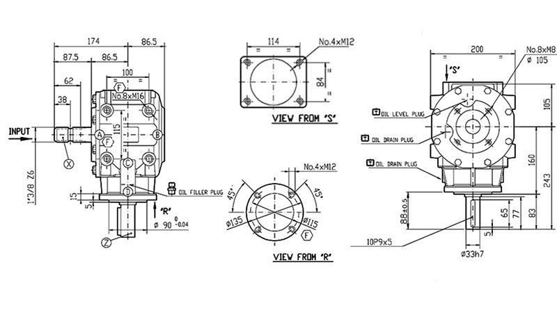 WINKELREDUZIERER T-313J 1:3 (62PS-45.6kW)