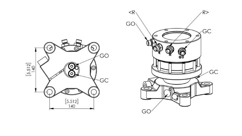 14045 - ROTATOR HIDRAULIC CR300 - 3000/1500 FLANȘĂ DUBLĂ