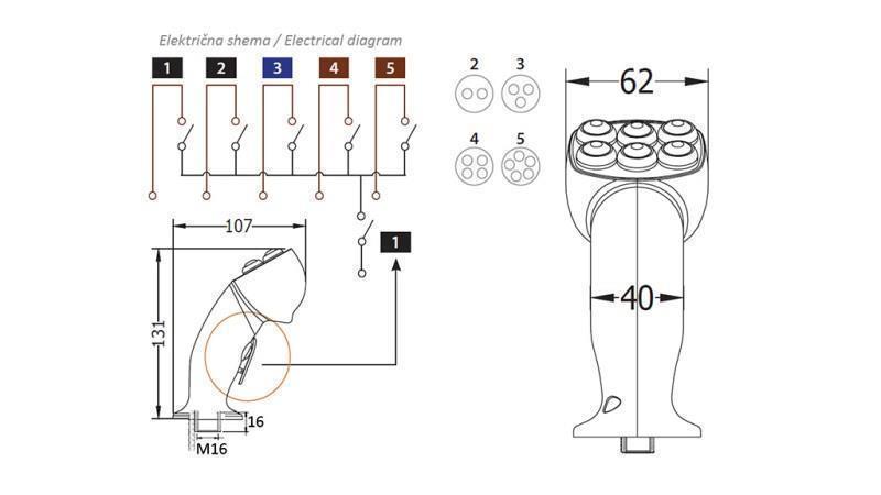 FJERNKONTROLLHÅNDTAK ROSI JOYSTICK - 3 KNAPPEKONTROLL