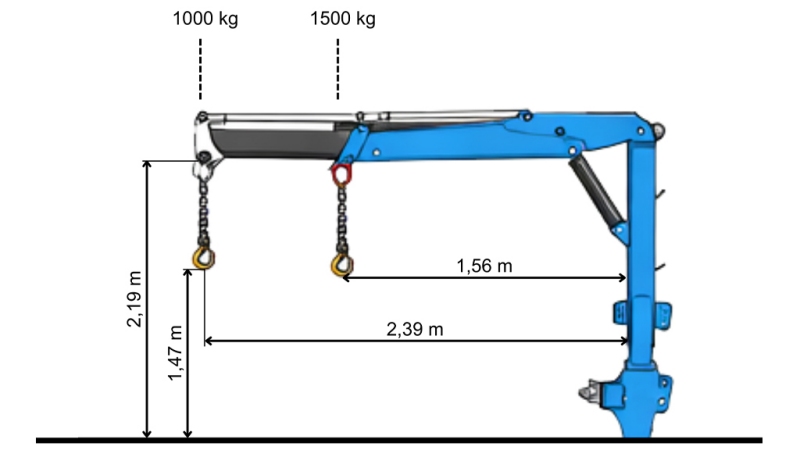 TRAKTORSKI TRITOČKOVNI ŽERJAV - HIDRAVLIČNA ROKA 1200kg