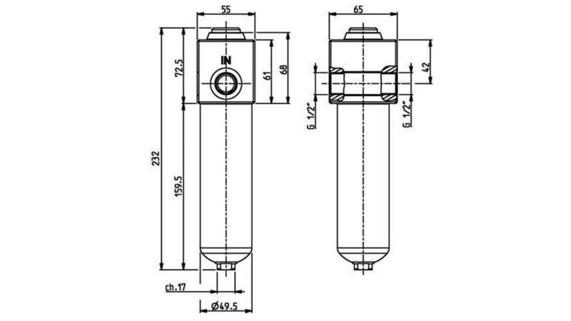 HYDRAULISK TRYKKFILTER IKRON 1/2 - 10u - 45LIT - 250bar