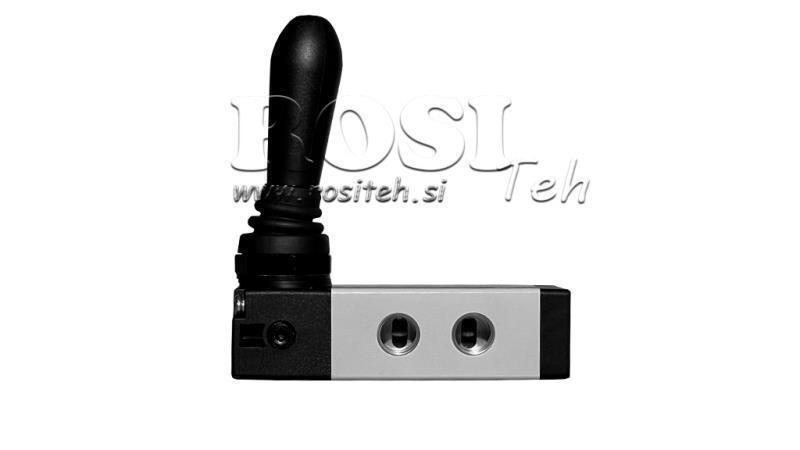 VALVOLA MANUALE PNEUMATICA 5/2 1/4 PRT-0852-ARV RITORNO CON MOLLA