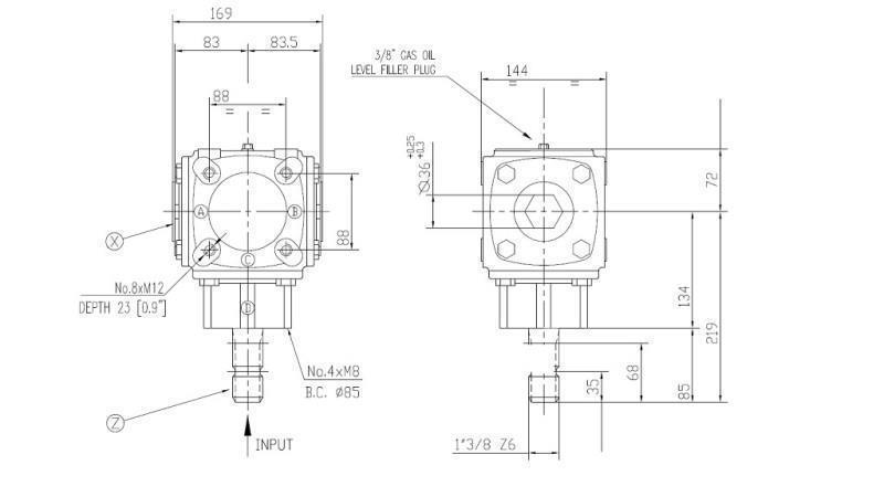 SZÖGMECHANIZMUS TB-19J 1.46:1 (23LE-16.9kW)