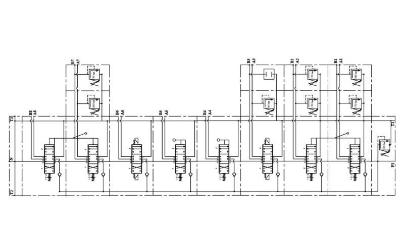 VALVĂ HIDRAULICĂ HIAB 8xPC70 2x JOYSTICK - CONTROL ELECTRIC 12V