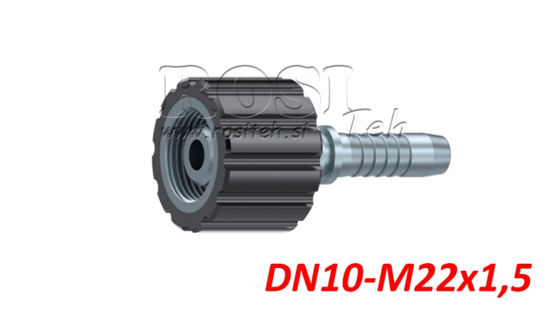 ЖЕНСКА ВРЪЗКА DN10-M22X1.5 ЗА МАРКУЧ ЗА ПРАНЕ