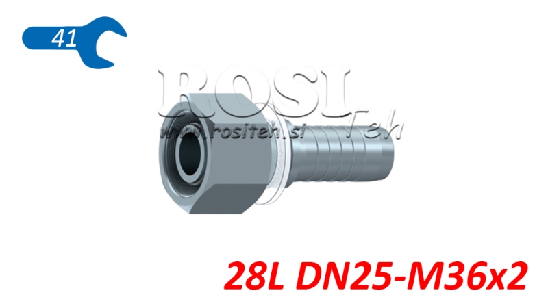 HYDRAULICKÁ PRÍPOJKA DKOL 28 L SAMICA DN25–M36×2