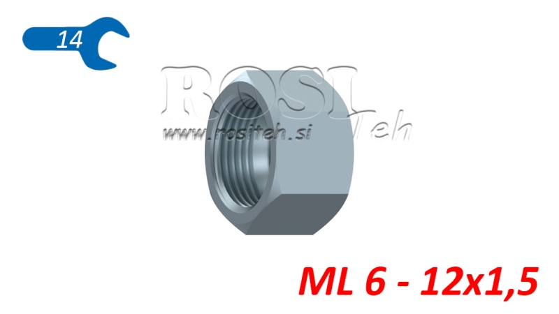 ХИДРАВЛИЧНИ ГАЙКИ ЗА МЕТАЛНИ ТРЪБИ ML 6 - 12X1.5