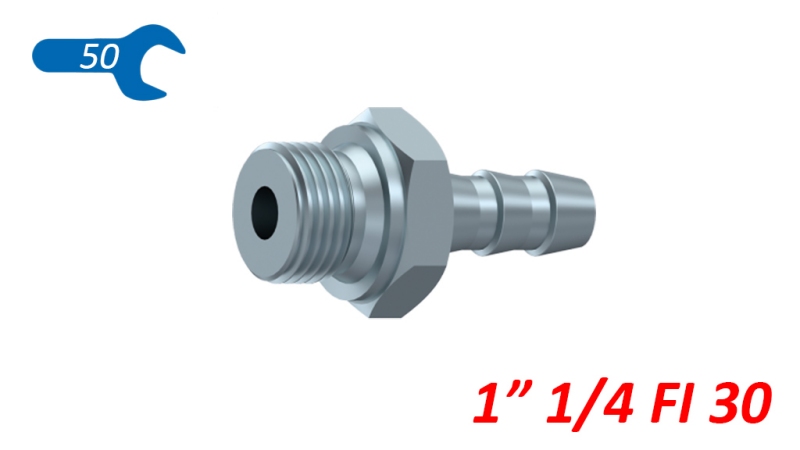 HYDRAULICKÁ PRÍPOJKA SAMEC 1 1/4 PRE GUMENÚ HADICU Ø30