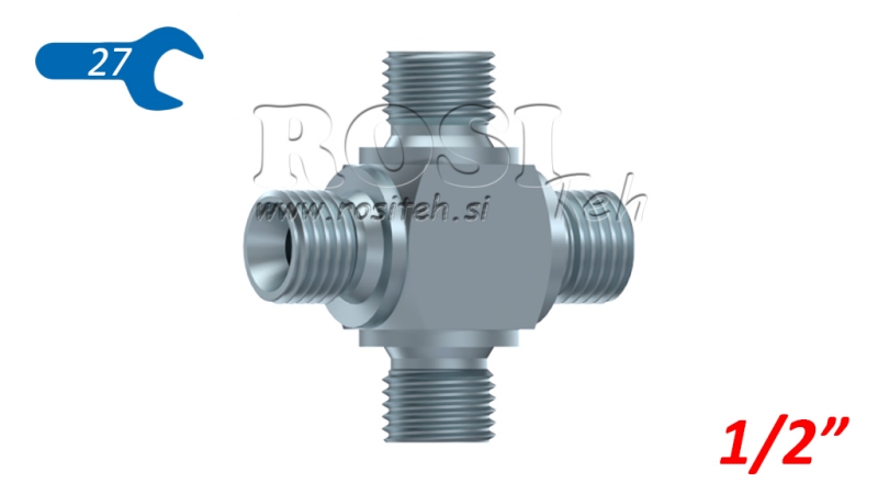ХИДРАВЛИЧЕН Т КОМ BSP МЪЖКИ КРЪСТ 1/2