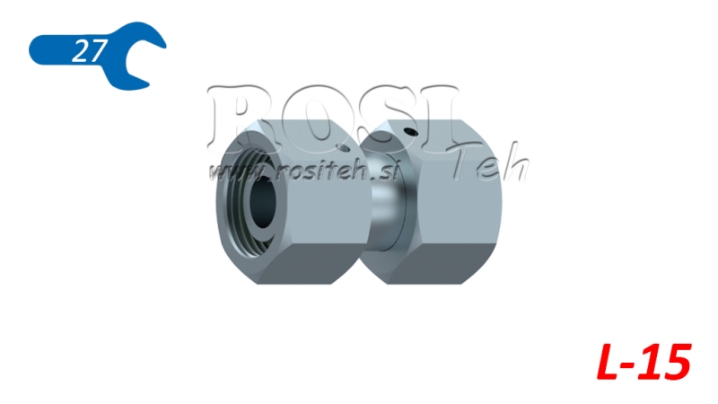 HIDRAVLIČNI DVOVIJAČNIK DVOJNA VRTLJIVA MATICA (15L) M22x1,5