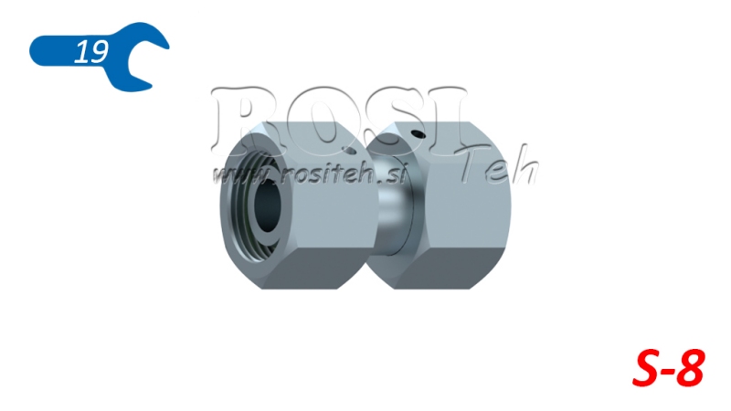 HYDRAULISK DOBBEL SVINGMUTTER KOBLING (8S) M16X1,5