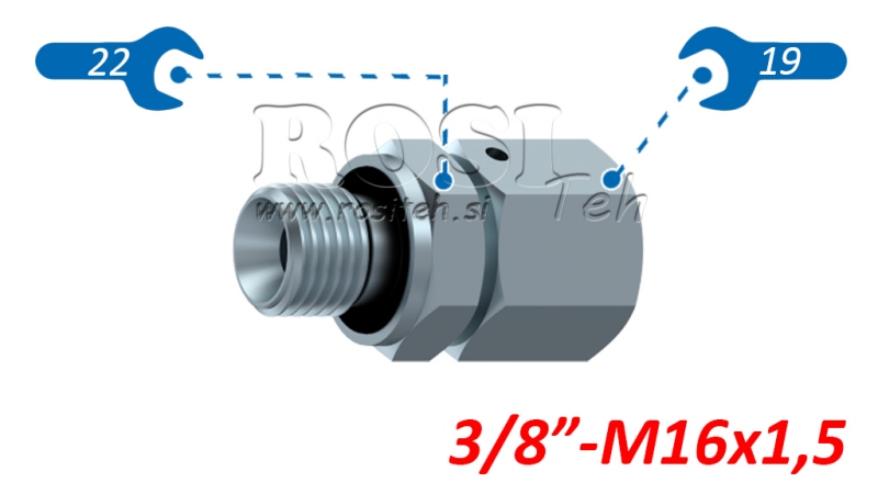 HYDRAULISK INNSKRUDD ADAPTER AOVR ED BSP 3/8-(10L) M16X1,5