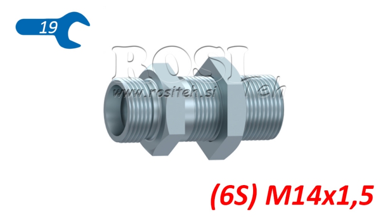 HYDRAULISK GJENNOMFØRING DOBBEL KOBLING (6S) M14X1,5