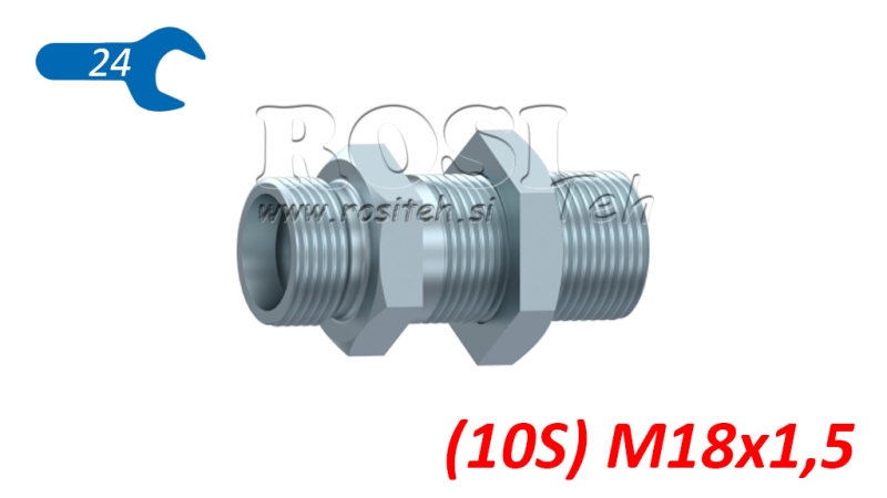 HYDRAULISK GJENNOMFØRING DOBBEL KOBLING (10S) M18X1,5