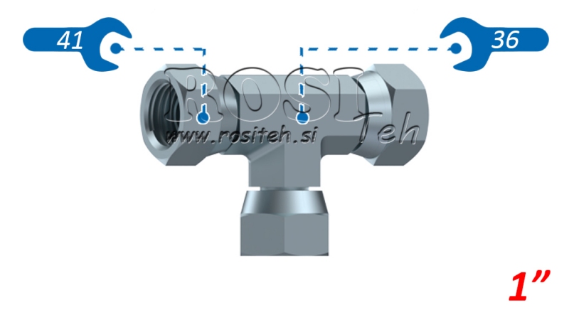HYDRAULISK T-STYKKE MED SVINGMUTTER BSP 1