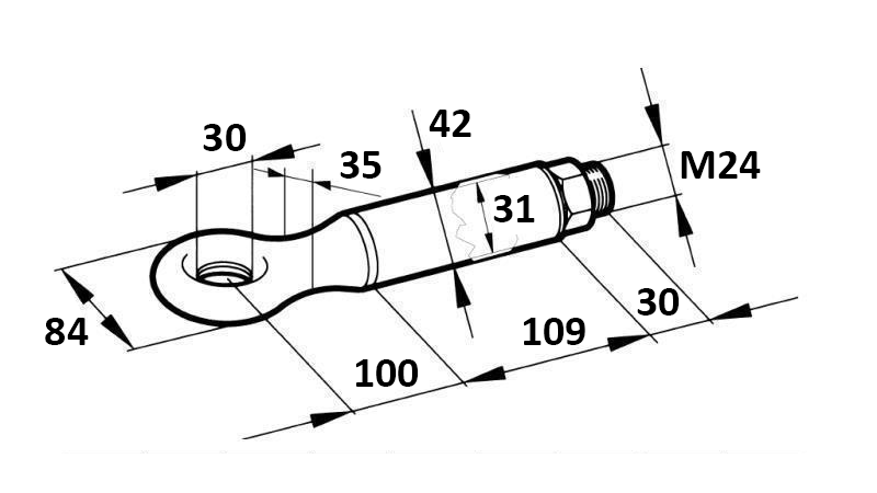 VUČNA KUKA VRTLJIVA FI30 2500/400KG