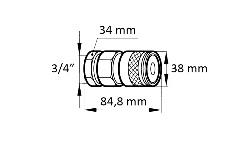 RACCORD RAPIDE EXCAVATEUR FFH FEMELLE 3/4 38MM