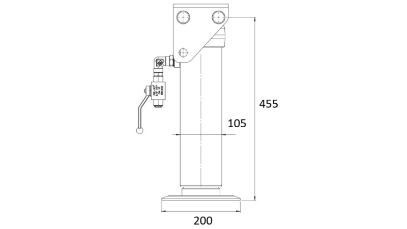 HYDRAULICKÁ NOHA JEDNOČINNÁ 500MM - 7.000kg