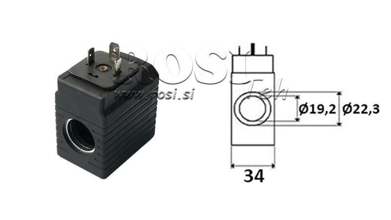 BOBINA ELECTROMAGNÉTICA 12V DC - YE45 - fi 19.2mm-50mm 30W IP65