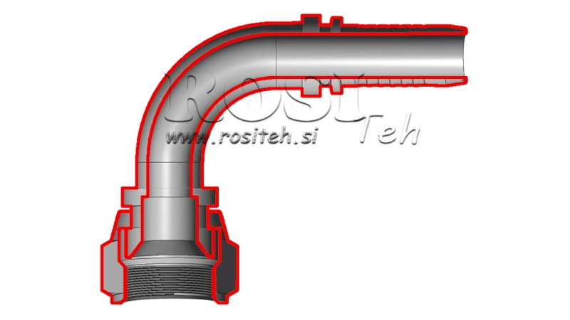 CONEXÃO HIDRÁULICA DKJ JIC74° CURVA FEMEA 90° DN13-3/4-16