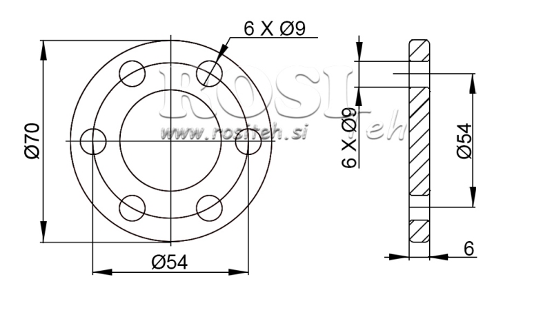 ADAPTER P.T.O. Z FLANGĄ 6 OTWORÓW 1 3/8