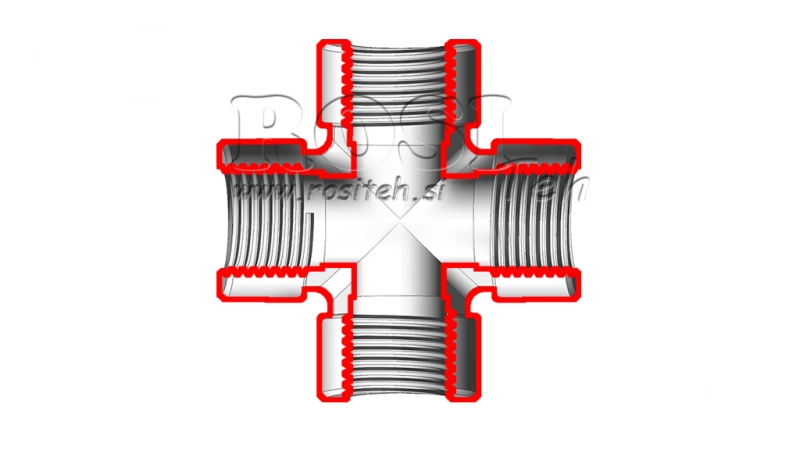 HYDRAULISK KRYSSKOBLING INNVENDIG BSP 1/8